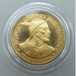 A 1966 2 Maloti gold coin, 7.9g, 22ct gold