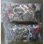 Two bags of fashion jewellery