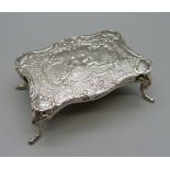 A late Victorian miniature silver dolls house table, London import marks for 1898