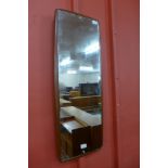 A teak rectangular framed mirror