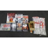 Books, Alex Ferguson, David Beckham, Manchester United interest, England car flags and pin badges (