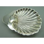 A silver shell shaped butter dish, Sheffield 1901, 60g