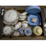Wedgwood & Co. tablewares, a Wedgwood cup and saucer, boxed, a Carlton Ware ginger jar, two items of