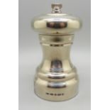 A silver pepper grinder