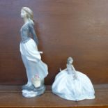 Two Lladro figures of ladies, tallest 36cm