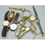 Lady's and gentleman's mechanical wristwatches including Seiko Diashock and gentleman's rolled gold