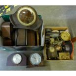 Two boxes of mantel clocks **PLEASE NOTE THIS LOT IS NOT ELIGIBLE FOR POSTING AND PACKING**