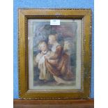 Continental School (19th Century), mother and child, after Rubens, watercolour, framed