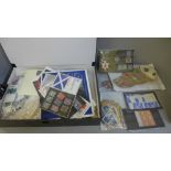 Stamps; a box file of GB stamps, covers, presentation packs, etc.