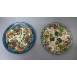 Two Moorcroft Year Plates, the first for 1998, decorated in the Summers End pattern designed by