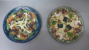 Two Moorcroft Year Plates, the first for 1998, decorated in the Summers End pattern designed by