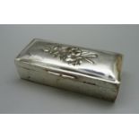 An Art Nouveau silver box by William Comyns, London 1911, 71g, 10cm