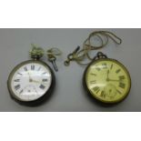 Two silver pocket watches