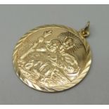 A 9ct gold St. Christopher pendant, 3g