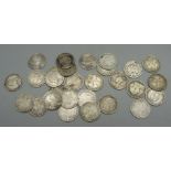 Twenty-eight Victorian young and veiled head coins, 37g, some a/f