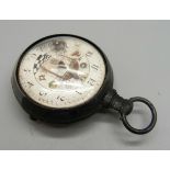 A silver pair cased Masonic pocket watch, Birmingham 1812, dial chipped, a/f