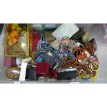 A quantity of costume jewellery, boxes, etc.