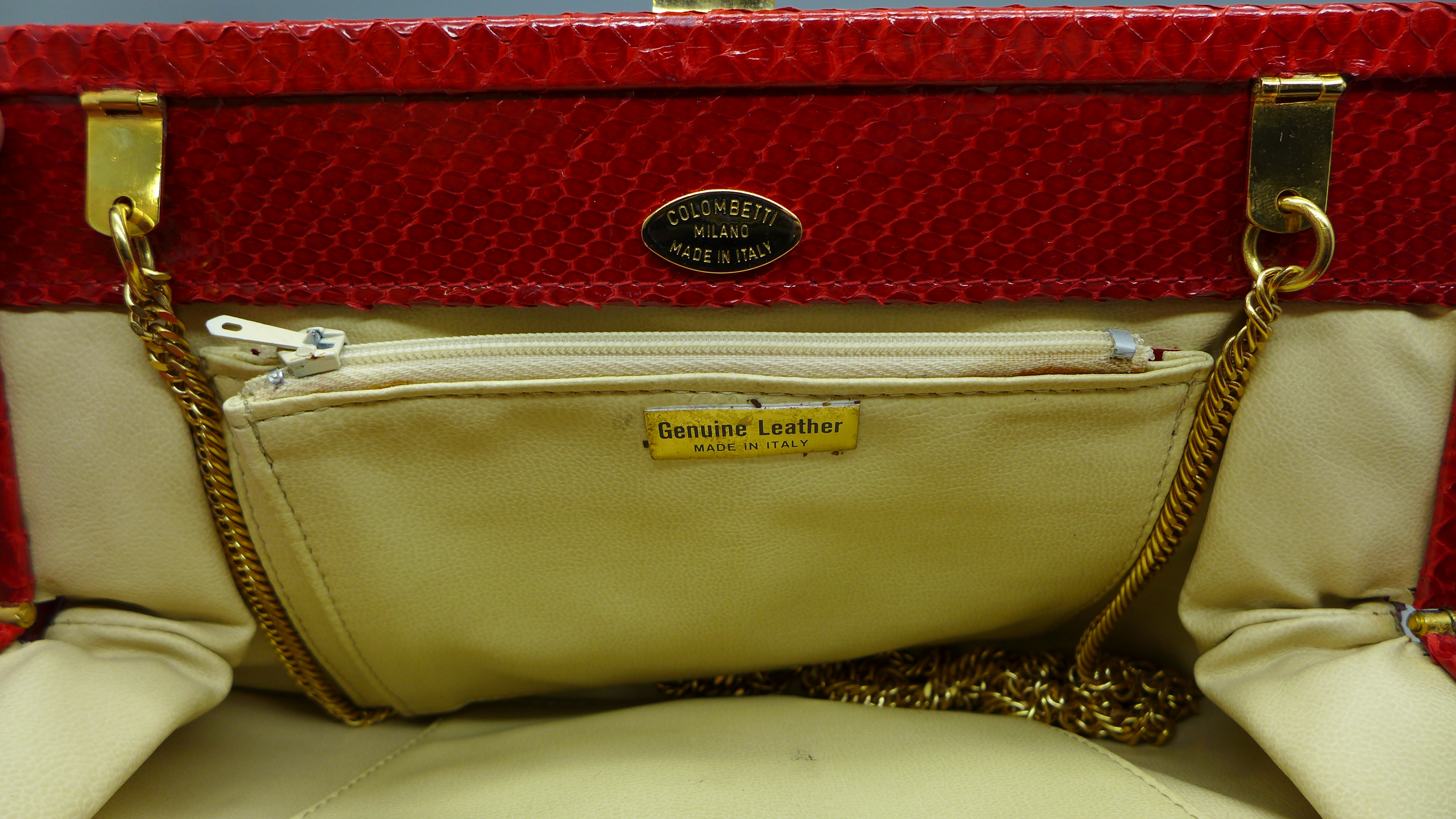 A Colombetti 'red python' handbag, made in Italy - Image 2 of 2