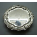 A George III silver salver, London 1812, 406g, 20cm