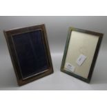 Two silver photograph frames, largest 13cm x 18cm