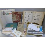 A collection of stamps in albums, loose and some empty books
