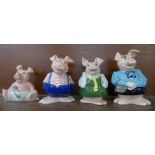 Four Nat West pig money banks; Mum, Brother, Sister and Baby
