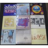 Fourteen LP records, Genesis, Dr. John, David Knopfler, T-Rex, etc.
