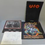 Rock music signed programmes; The Darkness, UFO and Magnum (3)