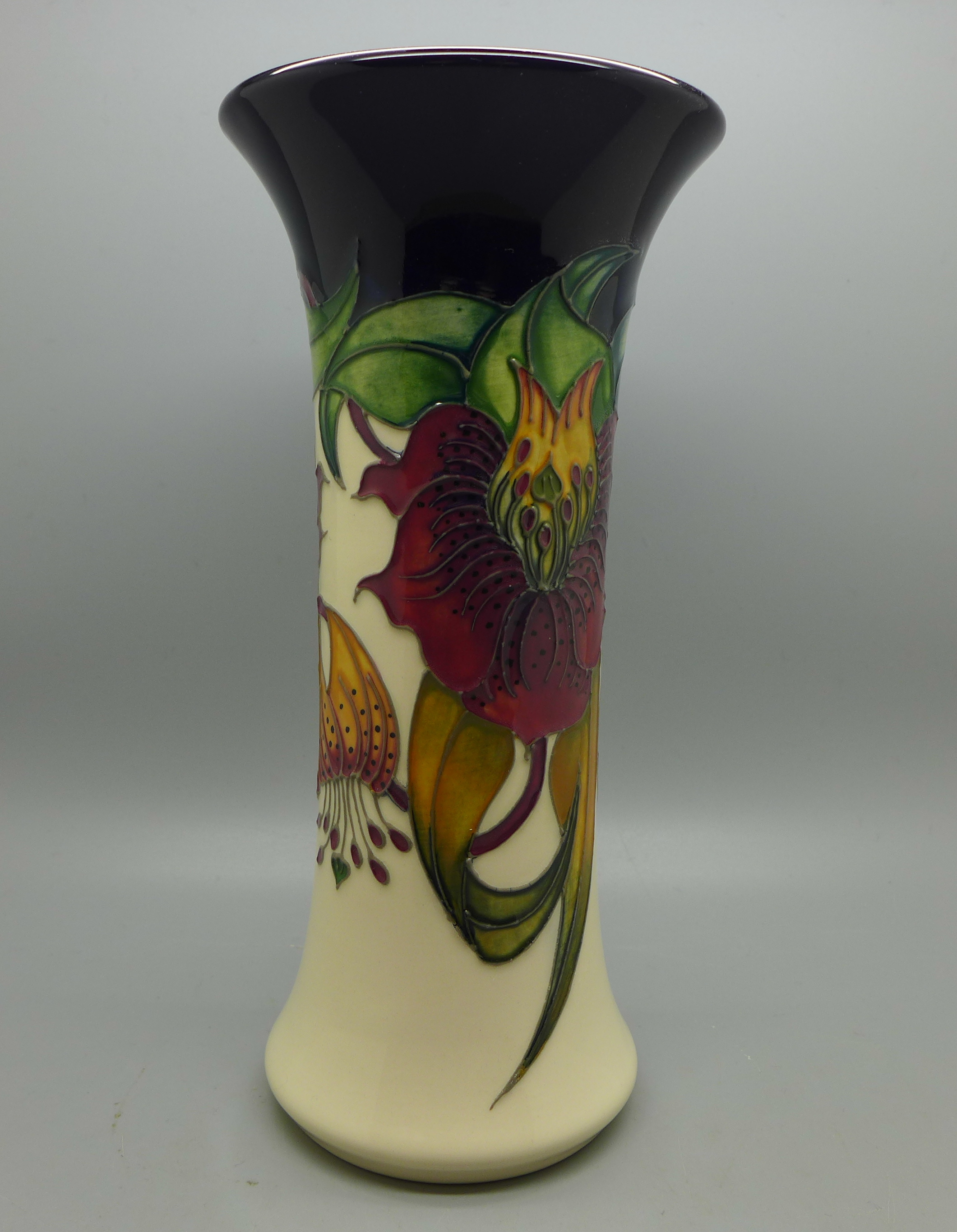 A Moorcroft Pottery vase decorated in the Anna Lily pattern, designed by Nicola Slaney, shape 159/8,