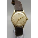 A gentleman's 1960's 9ct gold Movado wristwatch, 30mm case