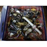 Assorted wristwatches and parts, etc.
