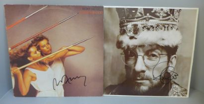 Two pop music autographed LP's, Bryan Ferry and Elvis Costello