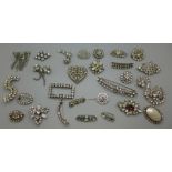 A collection of paste set jewellery