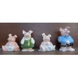 Four Nat West pig money banks; Mum, Sister and two Babies