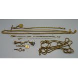 Two guard chains, two Albert chains and two fobs