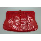 A Colombetti 'red python' handbag, made in Italy