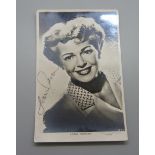 An autographed postcard, Lana Turner