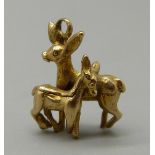 A 9ct gold deer charm, 1.9g