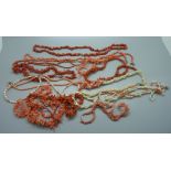 Coral and pearl jewellery