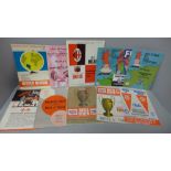 Football memorabilia; Manchester United programmes for games in European competitions, including