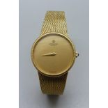 A Raymond Weil manual wind wristwatch, 10 microns gold plated, 30mm case
