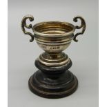 A miniature silver trophy, Birmingham 1907, 10g