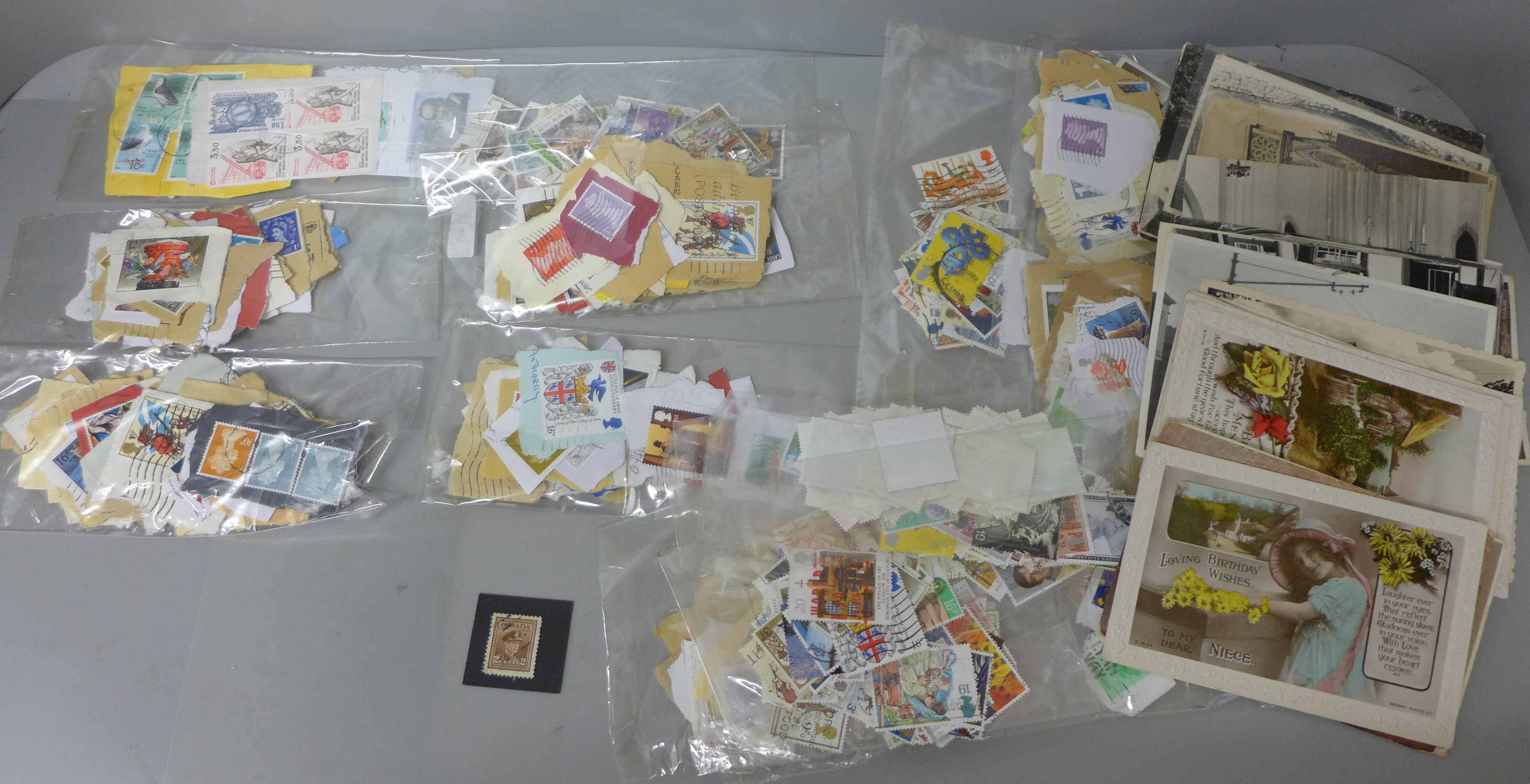 Postcards and stamps