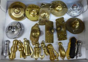 A collection of door bells and lock covers