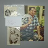 Autographs, Ernest Borgnine, Anthony Hopkins and Carol Landis