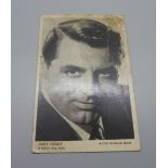 An autographed Cary Grant promotional card