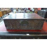 A 17th Century carved oak bible box