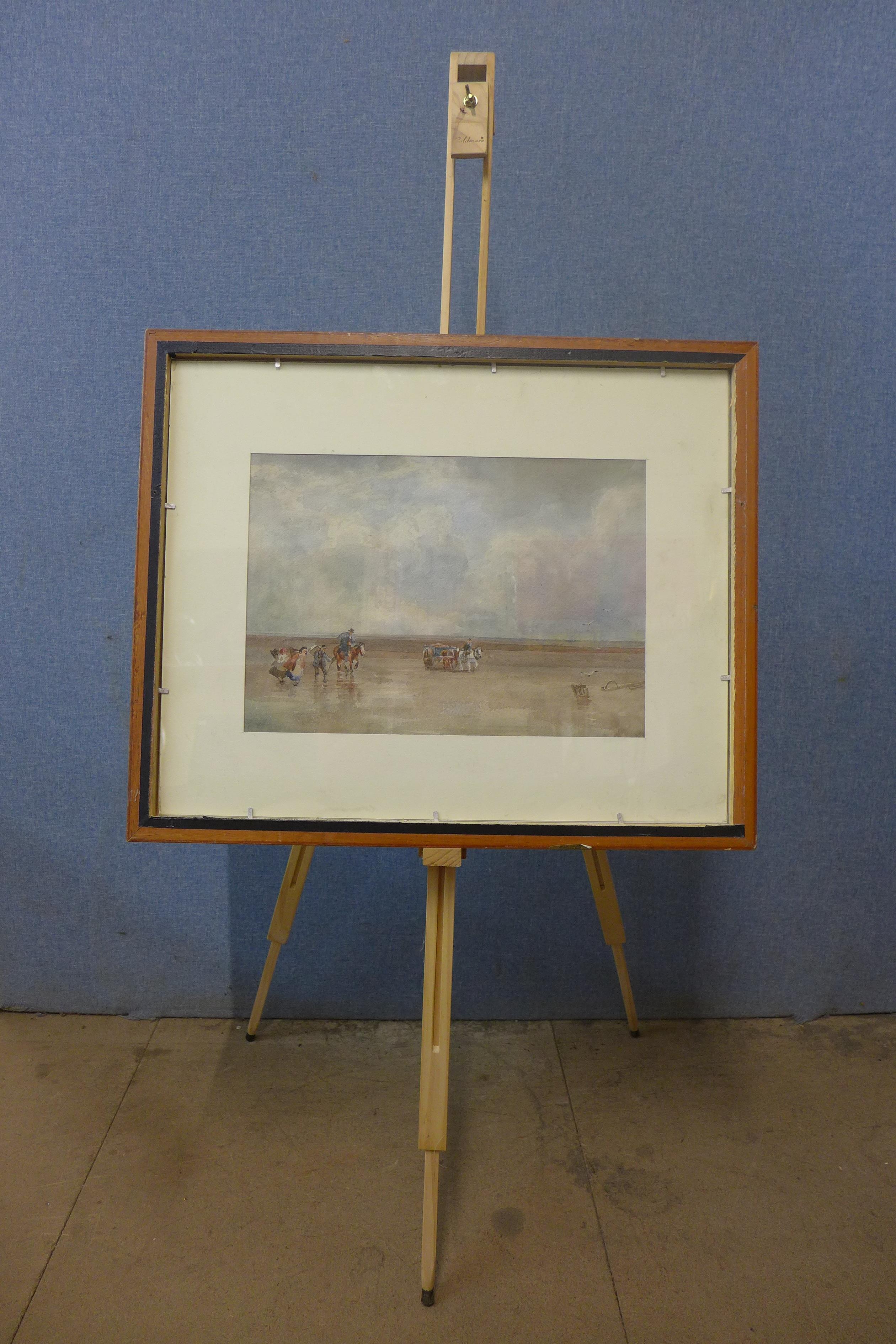 T. Creswick, landscape, watercolour, framed with easel