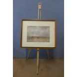 T. Creswick, landscape, watercolour, framed with easel
