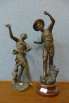 Two bronze effect figures